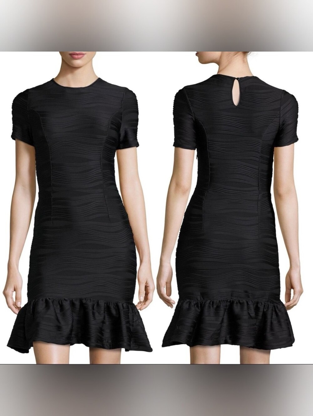 Opening Ceremony Black Lotus Wavy Texture Minimalist Dress L